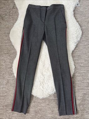 Zara Gray Dress Pants with Red & Black Side Stripes